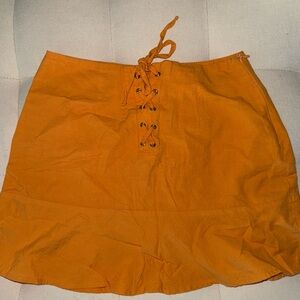 Bershka Orange Midi Skirt